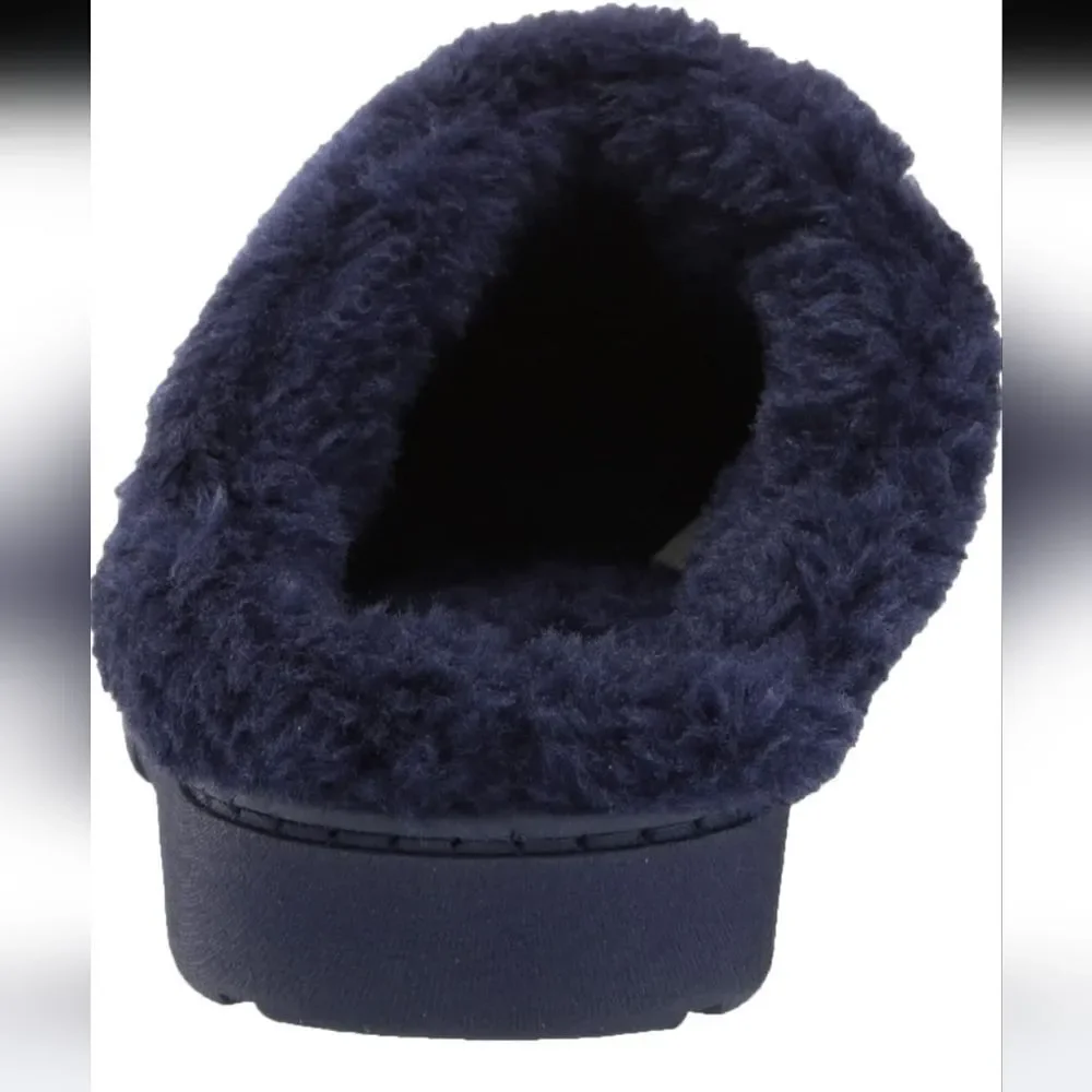 MUK LUKS Kids Polysuede Clog Slipper, Royal Blue, size large 5/6 youth